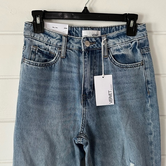 NWT Vervet Jodie 90s Vintage Style Distressed High Rise Wide Leg Dad Jeans Sz 25 - Picture 6 of 12